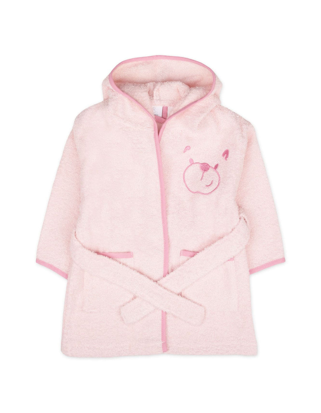 Infant Girl Hooded Bath Robe Teddy Bear Light Pink at Zubaidas