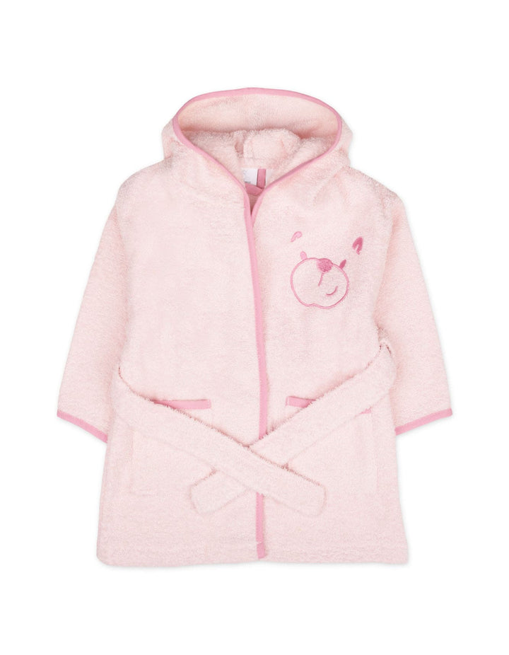 Infant Girl Hooded Bath Robe Teddy Bear Light Pink at Zubaidas