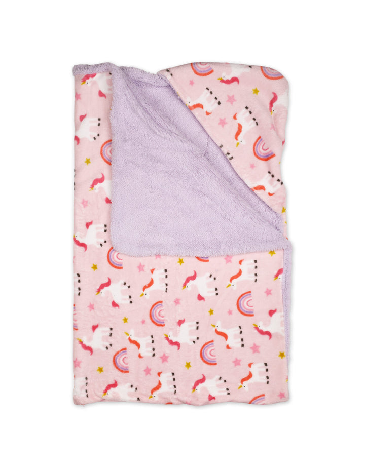 Infant Girl Hooded Swaddle Blanket Unicorn Pink and Purple at Zubaidas Online Pakistan