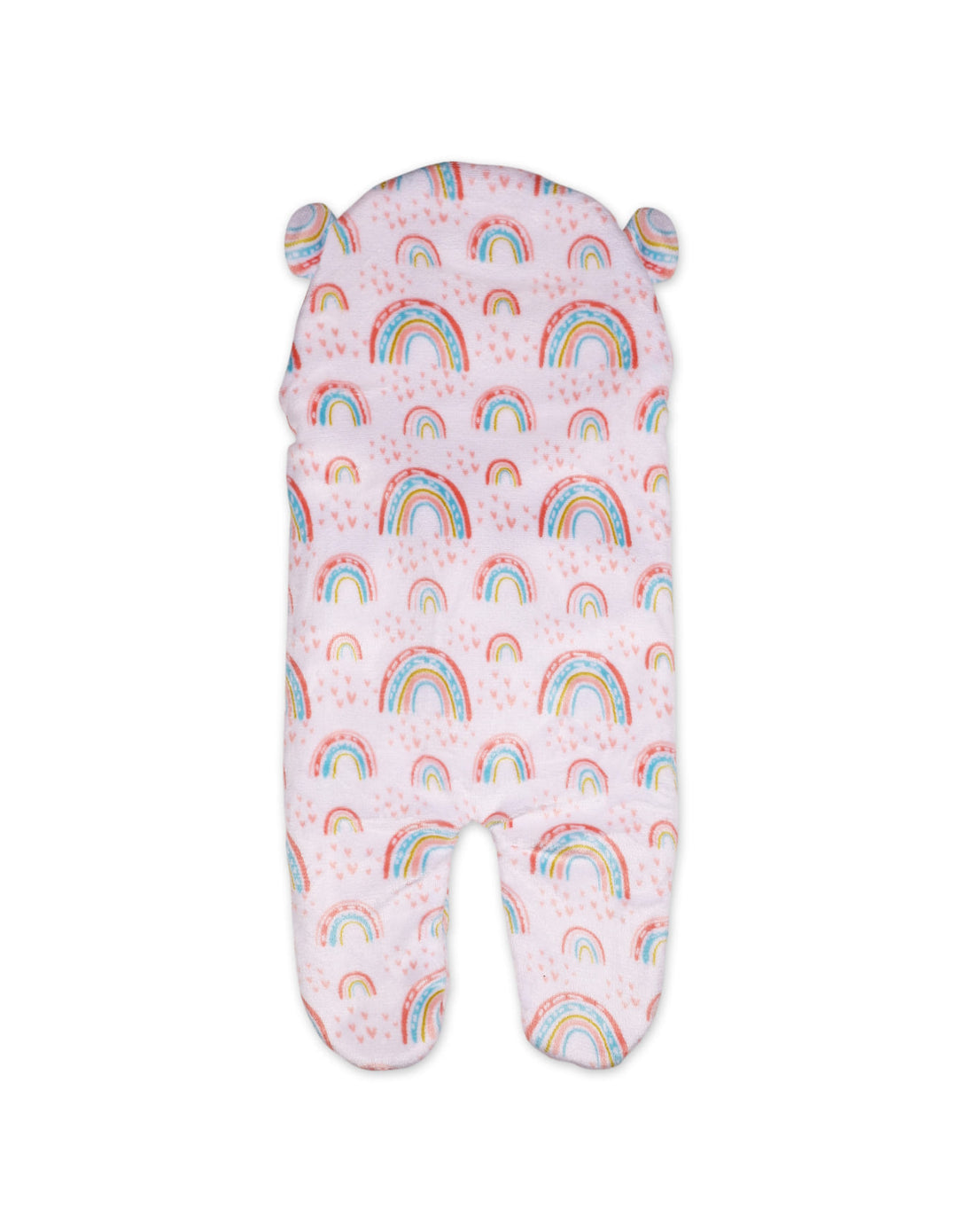 Infant Girl Hooded Swaddle Rainbow Pink and White at Zubaidas Online Pakistan
