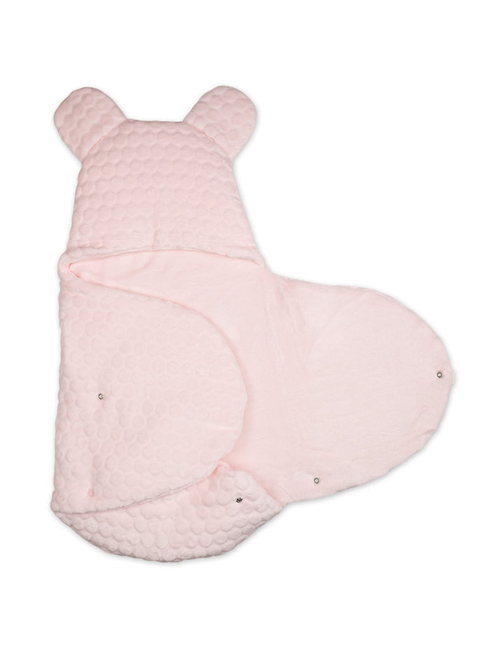 Infant Girl Hooded Swaddle Wrap Dot Pink at Zubaidas Online Pakistan