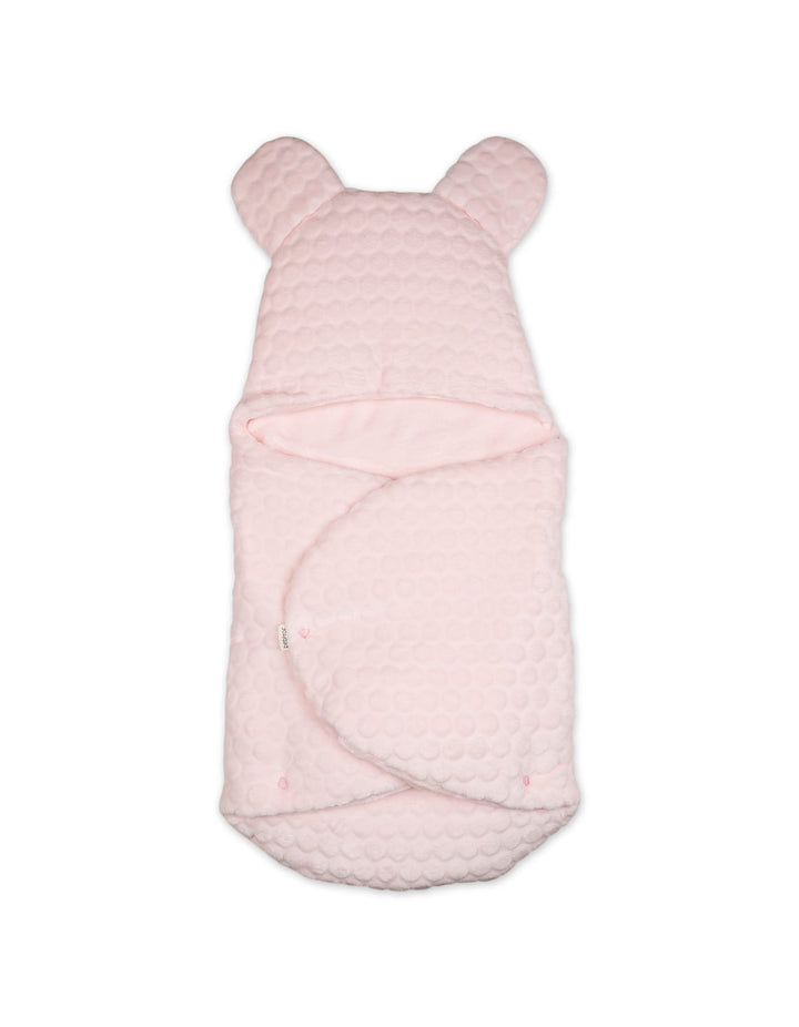 Infant Girl Hooded Swaddle Wrap Dot Pink at Zubaidas