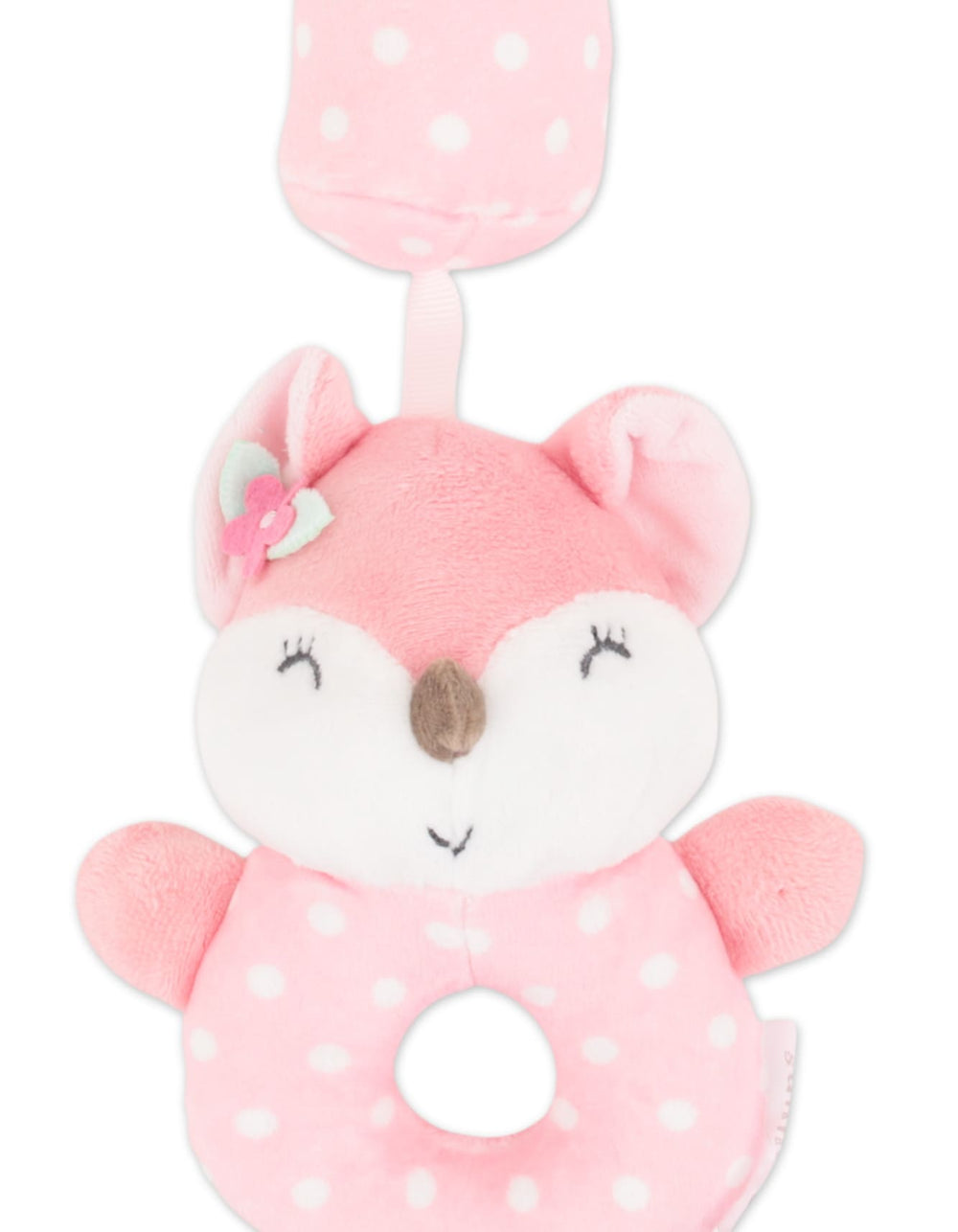Infant Girl Plush Toy with Hanging Ring Fox Pink at Zubaidas Official Pakistan
