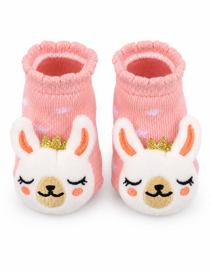 Infant Girl Rattle Booties and Wristband Pink at Zubaidas Official Pakistan