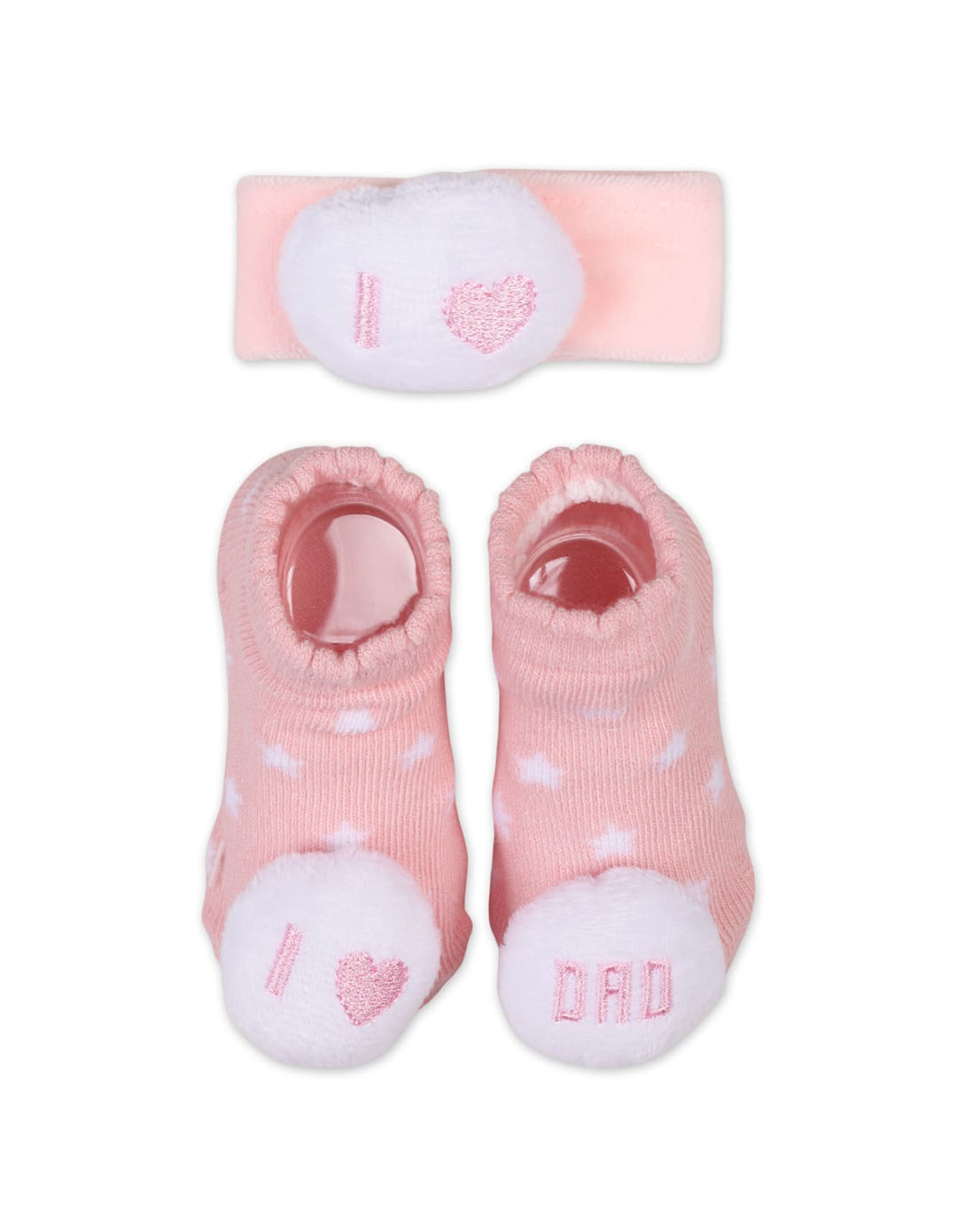 Infant Girl Rattle Booties and Wristband Star Print at Zubaidas
