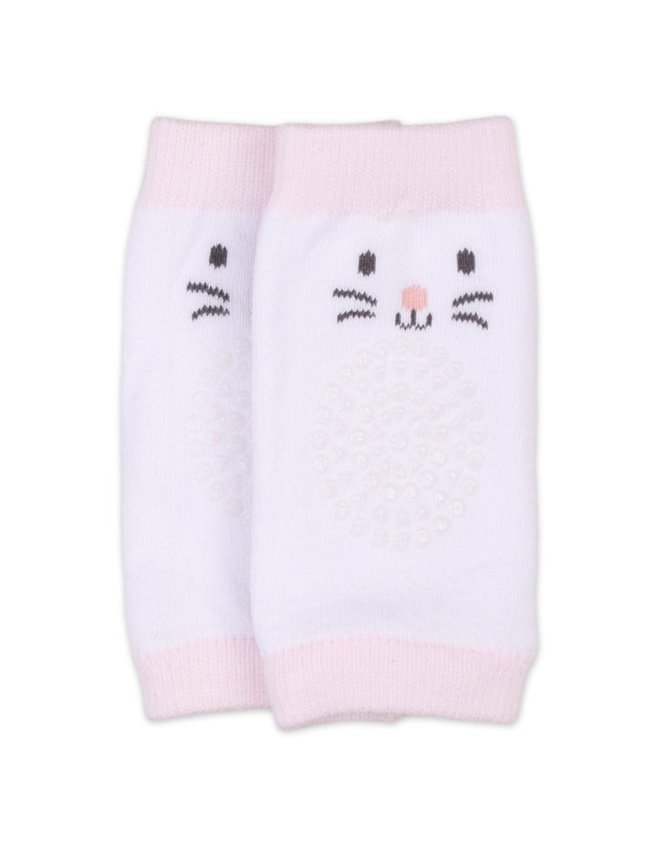 Infant Girl Socks and Knee Pads Set Cat Striped Pink at Zubaidas Official Pakistan