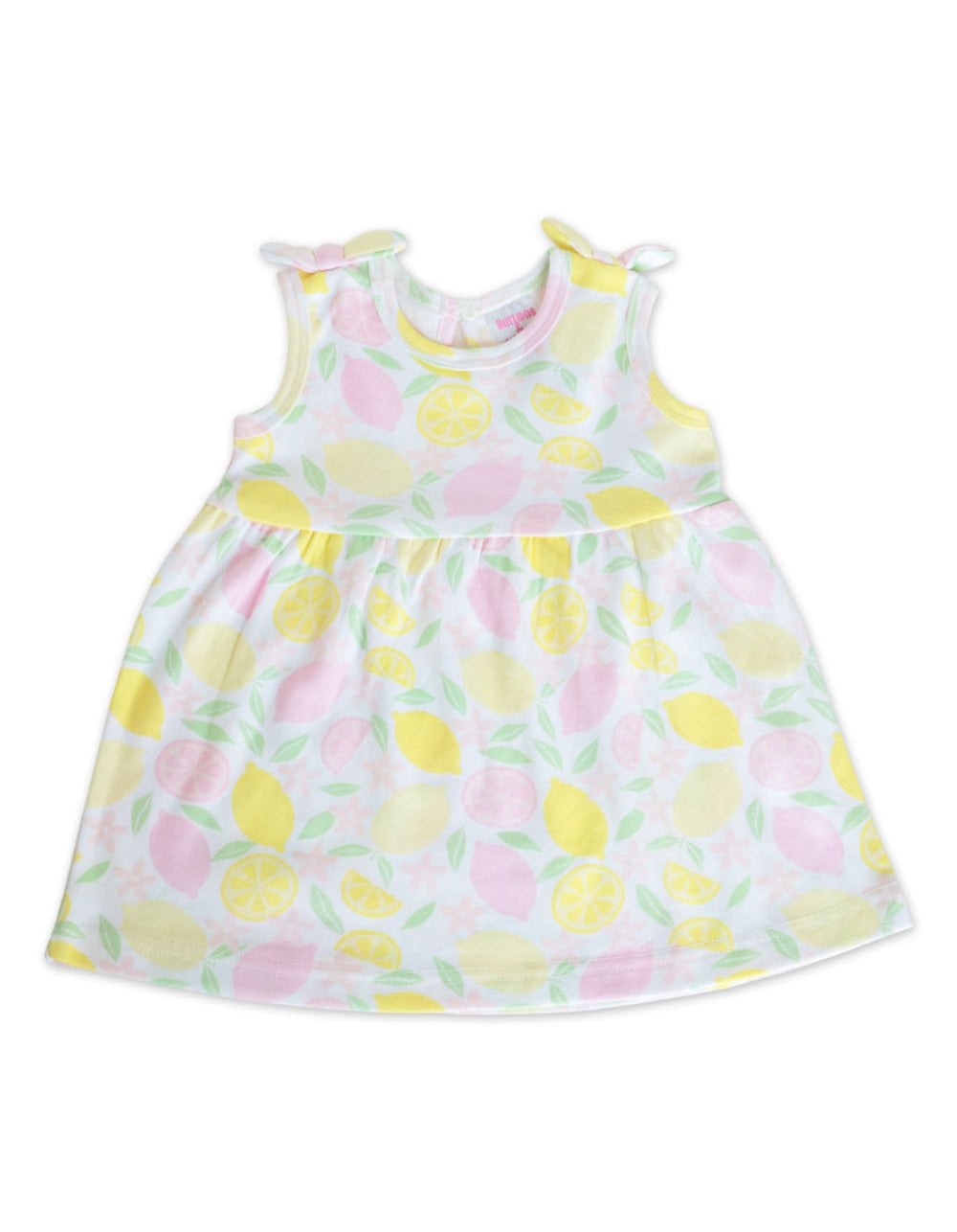 Infant Girl Summer 2 Pieces Dress Set Lemon and Stripes at Zubaidas Official Pakistan