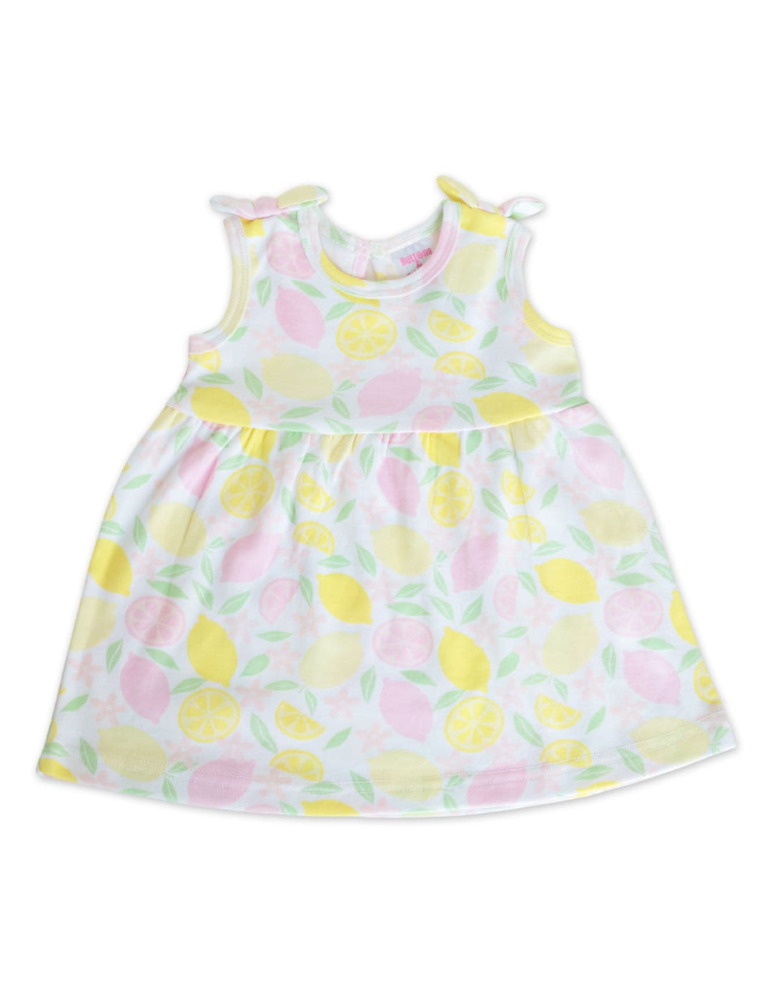 Infant Girl Summer 2 Pieces Dress Set Lemon and Stripes at Zubaidas Official Pakistan
