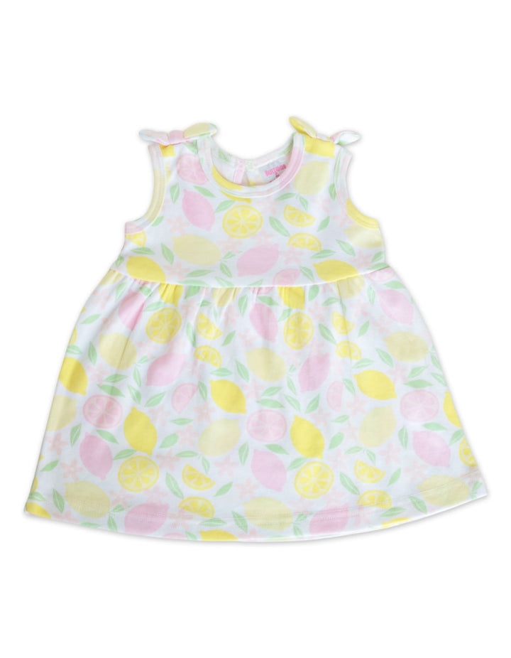 Infant Girl Summer 2 Pieces Dress Set Lemon and Stripes at Zubaidas Official Pakistan