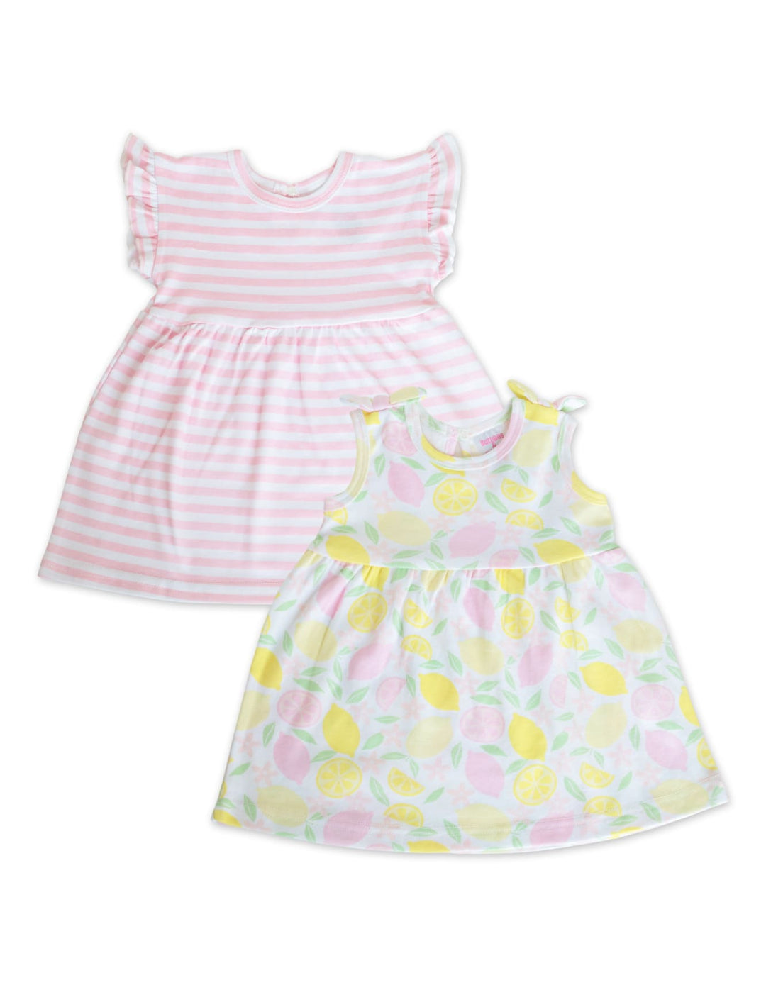Infant Girl Summer 2 Pieces Dress Set Lemon and Stripes at Zubaidas