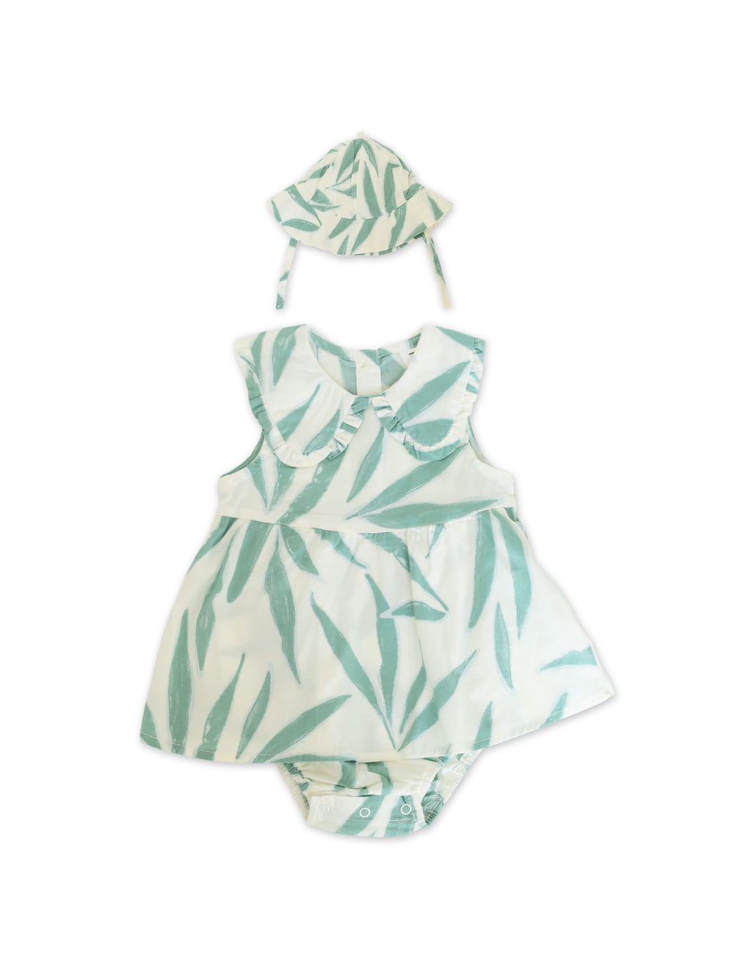 Infant Girl Summer 2 Pieces Suit Set Leaf Print at Zubaidas