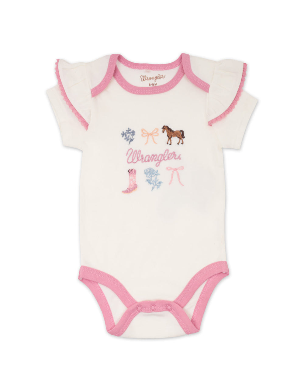 Infant Girl Summer 3 Pieces Bodysuit Set Wrangler Floral at Zubaidas Official Pakistan