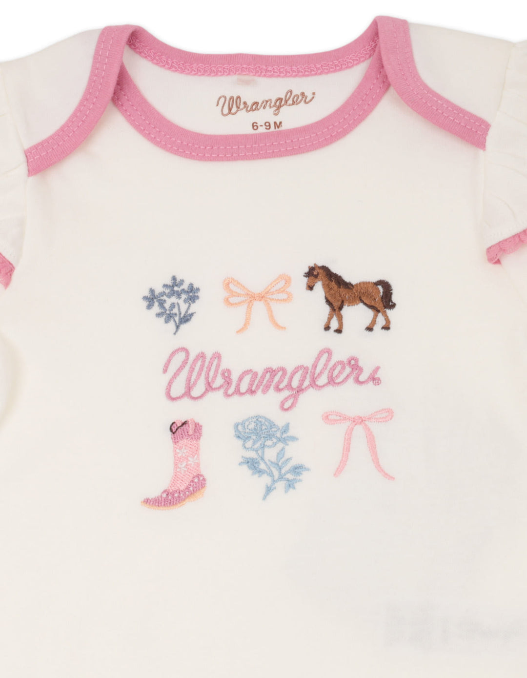 Infant Girl Summer 3 Pieces Bodysuit Set Wrangler Floral at Zubaidas Online Pakistan