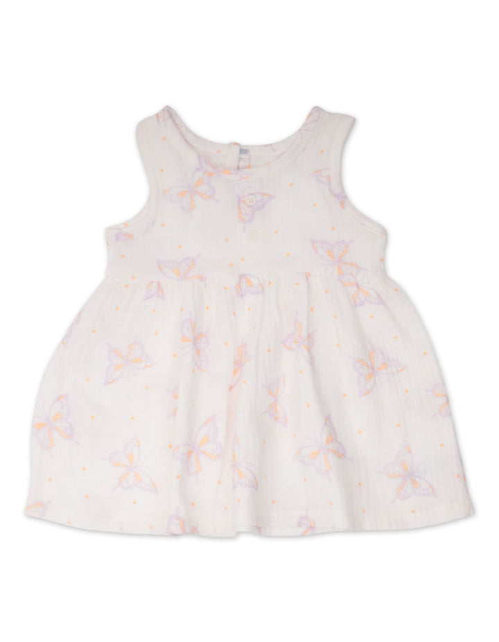 Infant Girl Summer 3 Pieces Dress Set Butterfly Purple at Zubaidas Official Pakistan