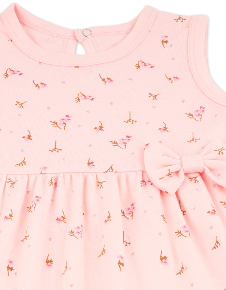 Infant Girl Summer 3 Pieces Suit Set Bambies Floral Print Light Pink at Zubaidas Online Pakistan