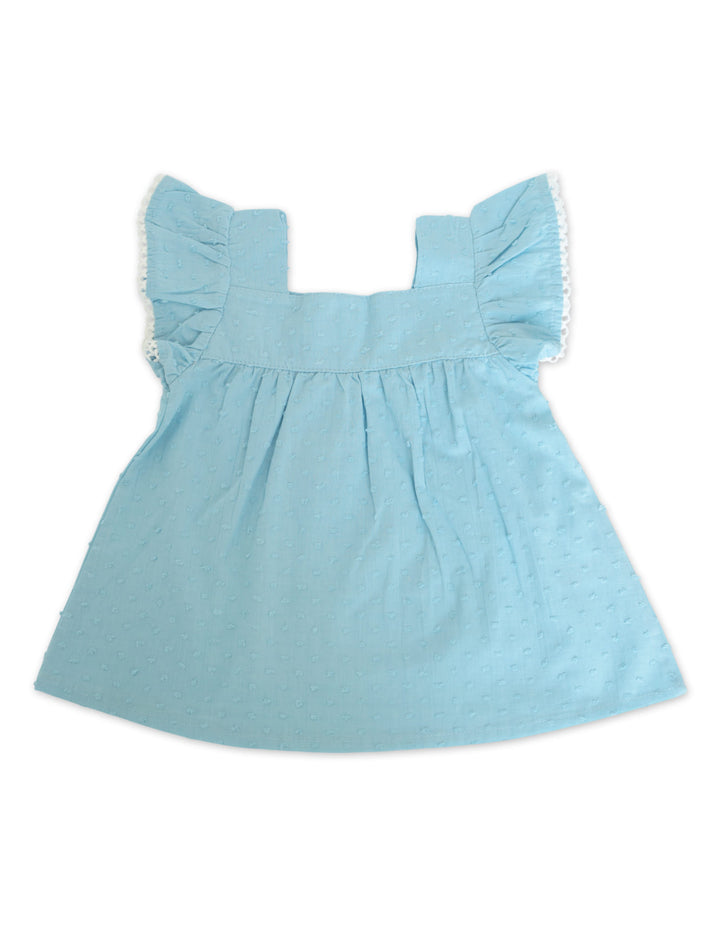 Infant Girl Summer 3 Pieces Suit Set Floral Blue at Zubaidas Online Pakistan