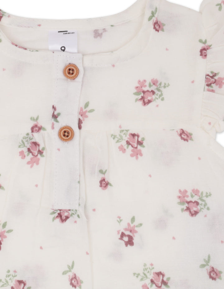 Infant Girl Summer 3 Pieces Suit Set Floral Print at Zubaidas Online Pakistan