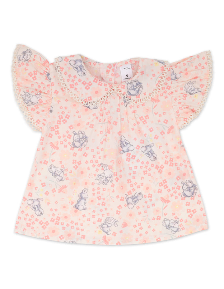 Infant Girl Summer 3 Pieces Suit Set Floral Rabbit Print at Zubaidas Official Pakistan
