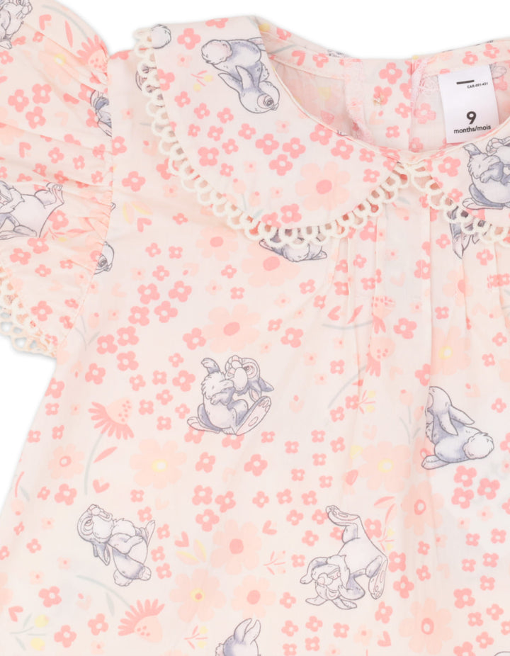 Infant Girl Summer 3 Pieces Suit Set Floral Rabbit Print at Zubaidas Online Pakistan
