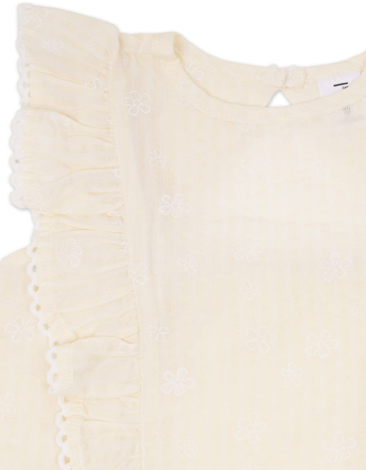 Infant Girl Summer 3 Pieces Suit Set Off White at Zubaidas Online Pakistan