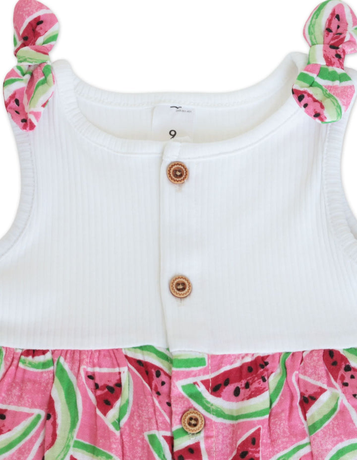 Infant Girl Summer 3 Pieces Suit Set Watermelon Print at Zubaidas Online Pakistan