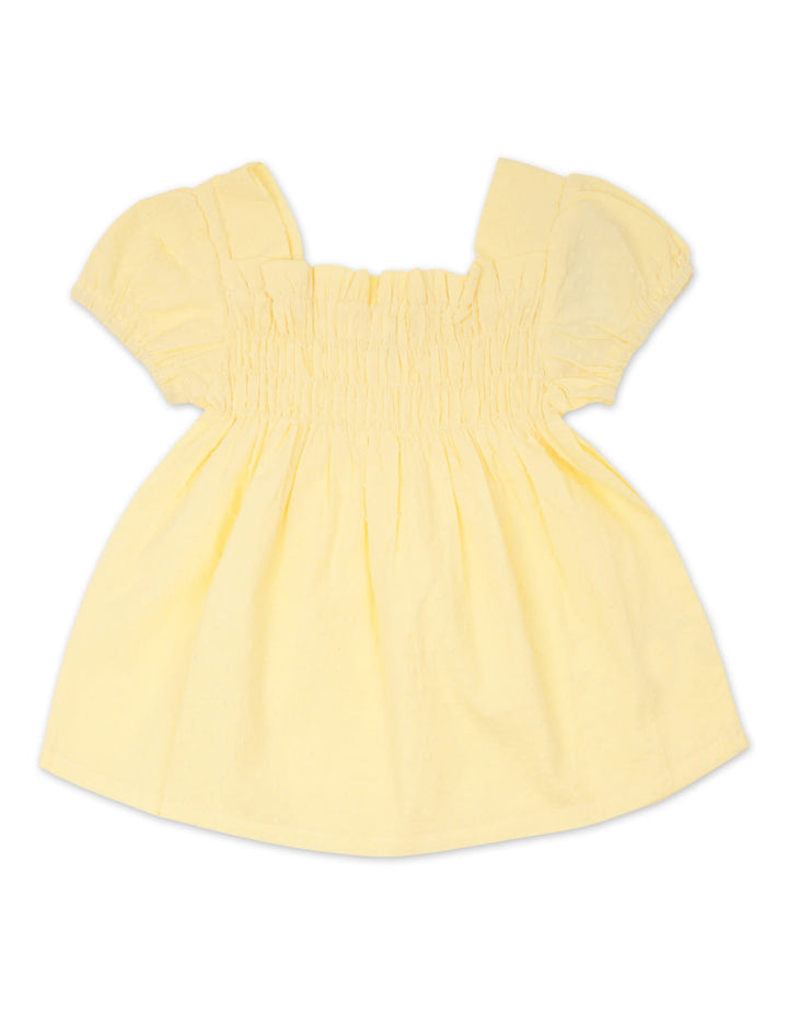 Infant Girl Summer 3 Pieces Suit Set Yellow and Cream at Zubaidas Official Pakistan