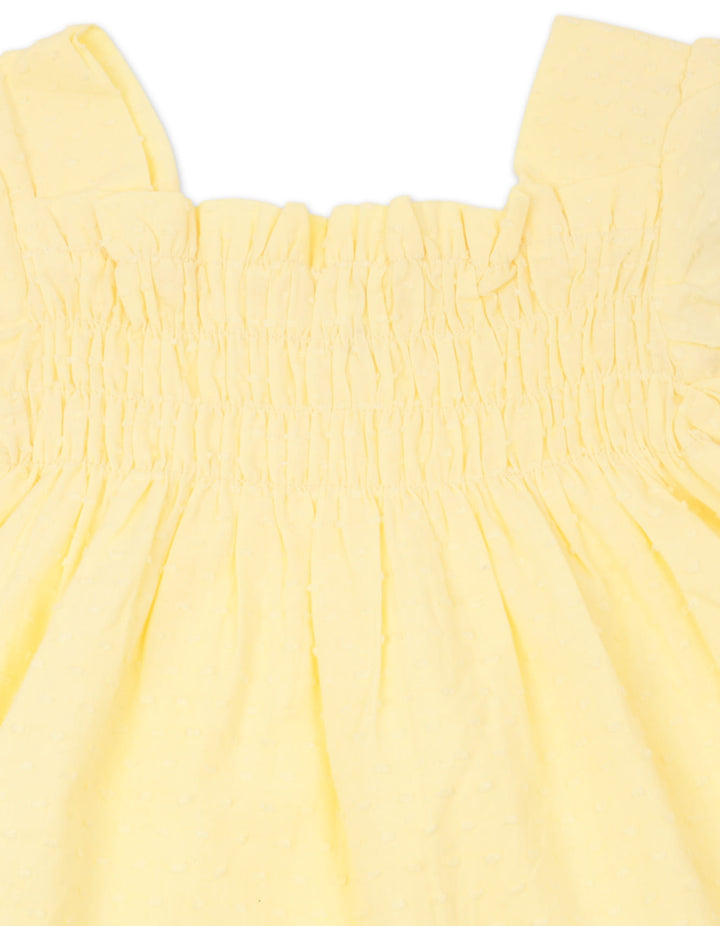 Infant Girl Summer 3 Pieces Suit Set Yellow and Cream at Zubaidas Online Pakistan