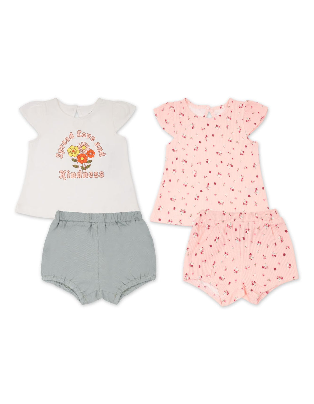 Infant Girl Summer 4 Pieces Suit Set Spread Love and Kindness at Zubaidas