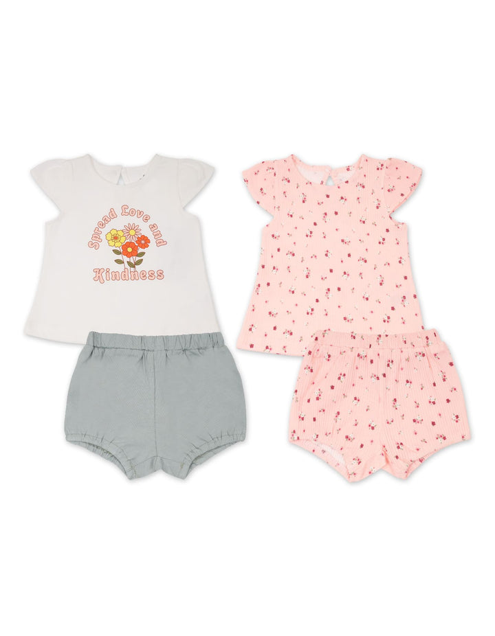 Infant Girl Summer 4 Pieces Suit Set Spread Love and Kindness at Zubaidas