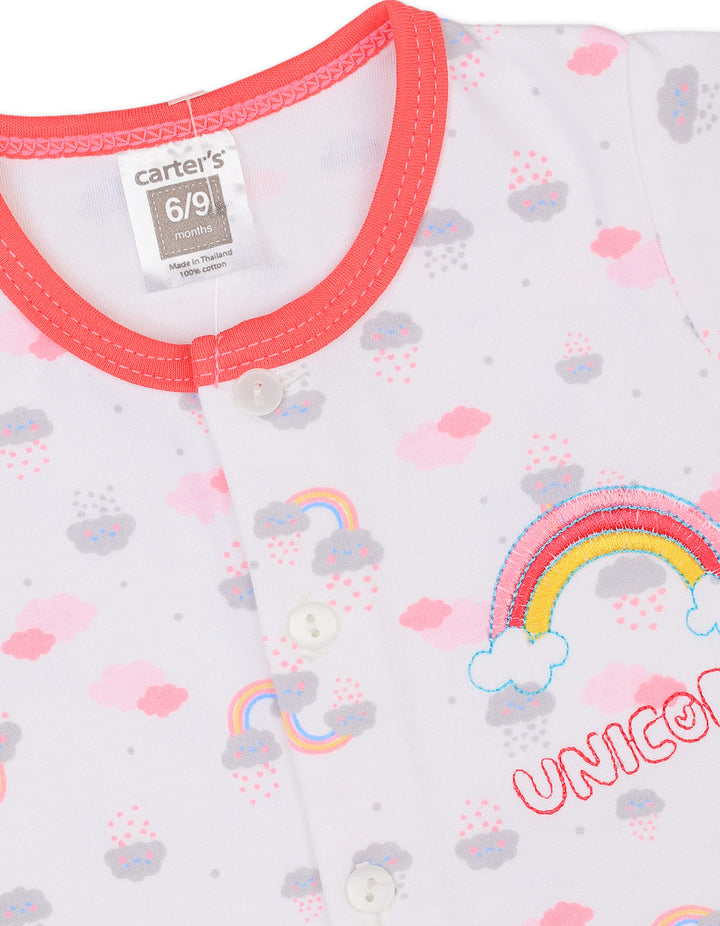Infant Girl Summer Co Ord Set Unicorn Pink at Zubaidas Online Pakistan