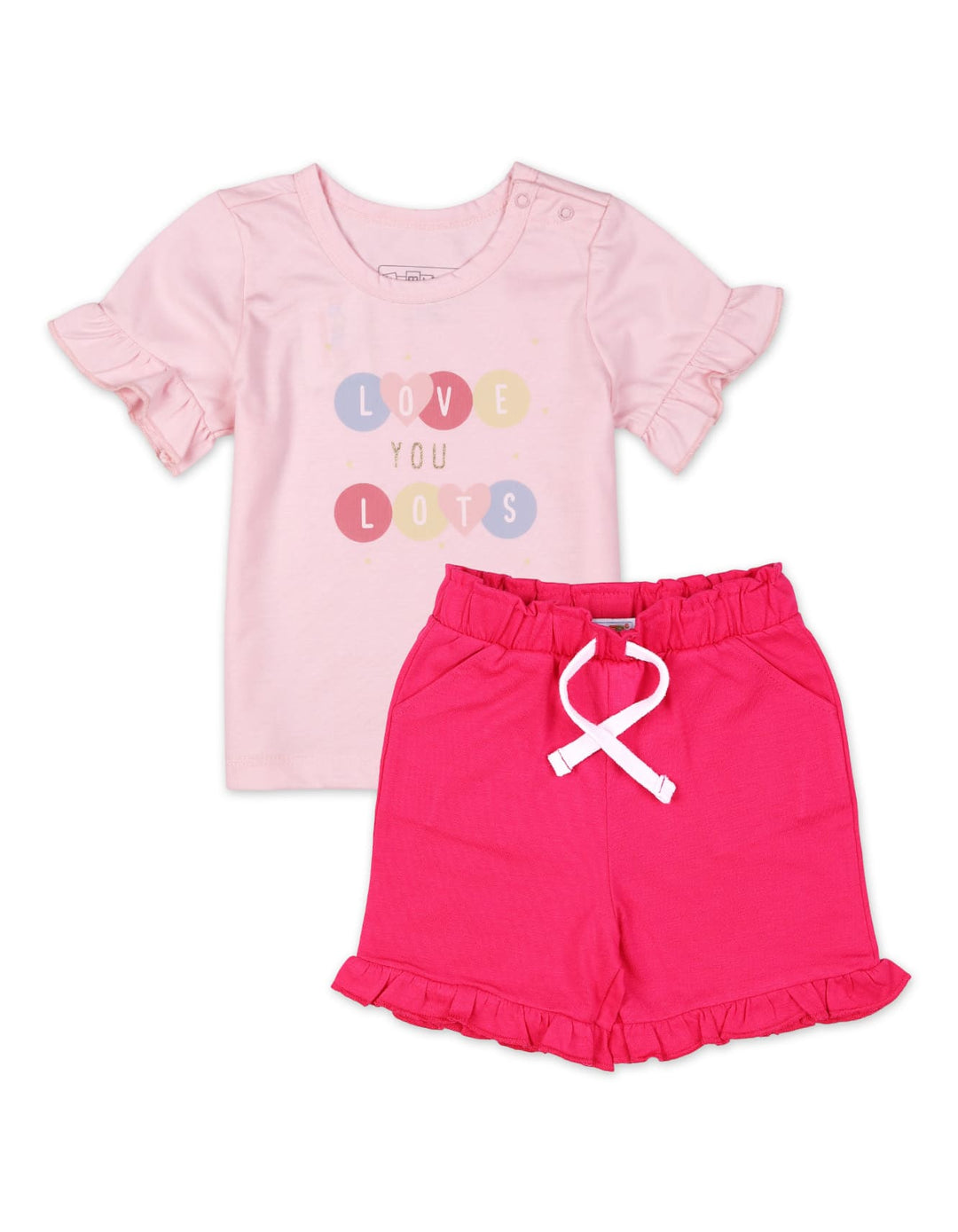 Infant Girl Summer Suit Set Bambies Frill Pink at Zubaidas