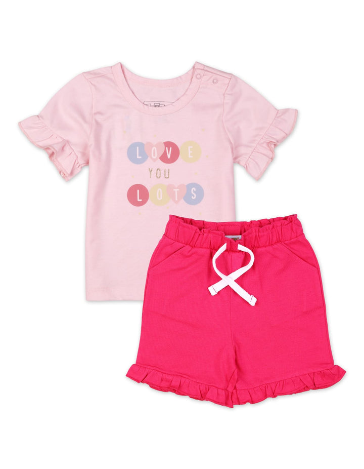 Infant Girl Summer Suit Set Bambies Frill Pink at Zubaidas
