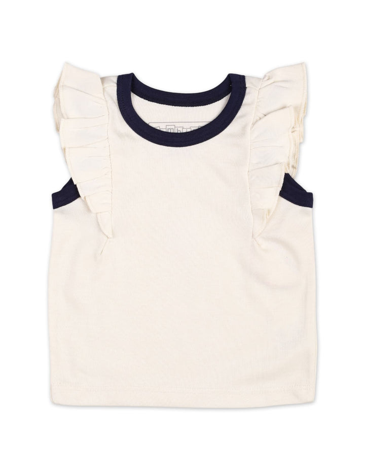 Infant Girl Summer Tank Top Bambies Sleeveless Frill White at Zubaidas official Pakistan