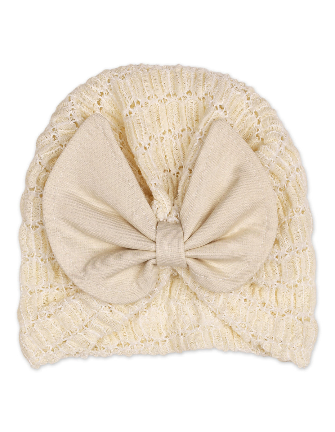 Infant Girl Turban Cap Bow Beige at Zubaidas