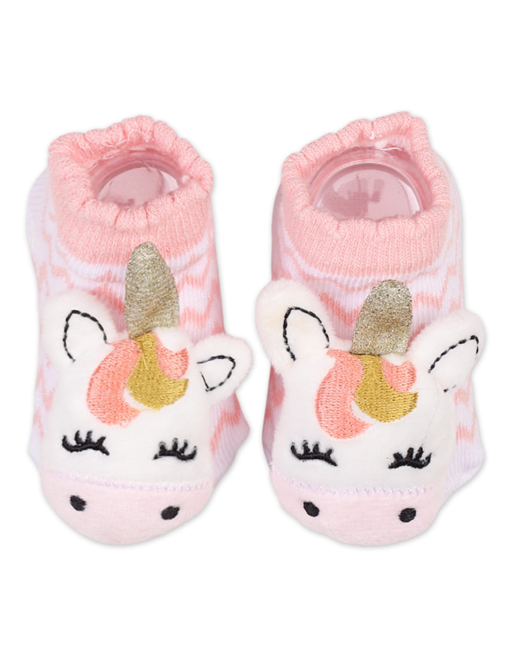 Infant Girl Unicorn Rattle Booties and Wristband Pink at Zubaidas Official Pakistan
