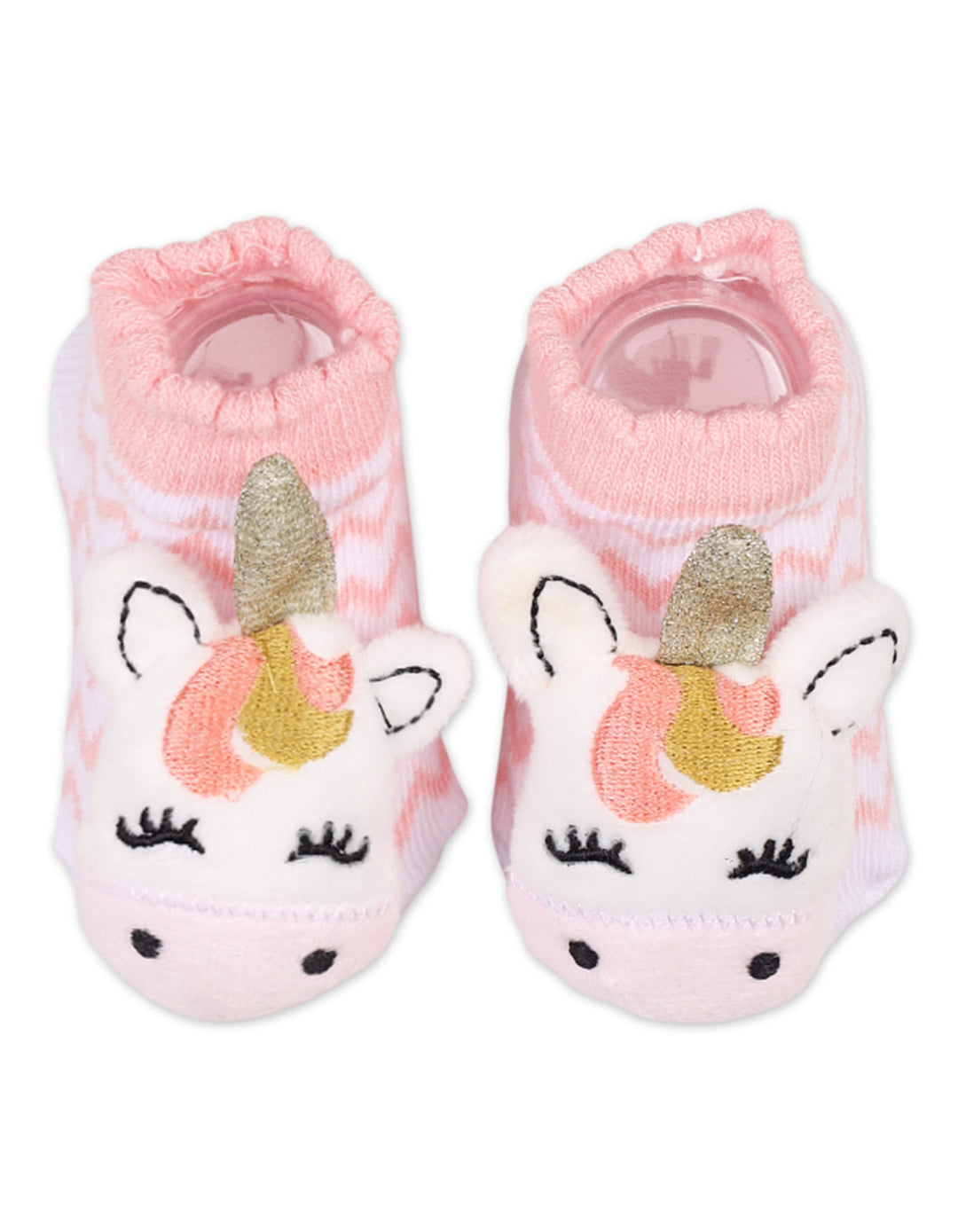 Infant Girl Unicorn Rattle Booties and Wristband Pink at Zubaidas Official Pakistan