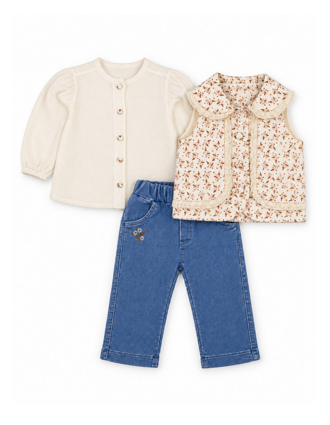 Infant Girl Winter 3 Piece Suit Set Floral at Zubaidas