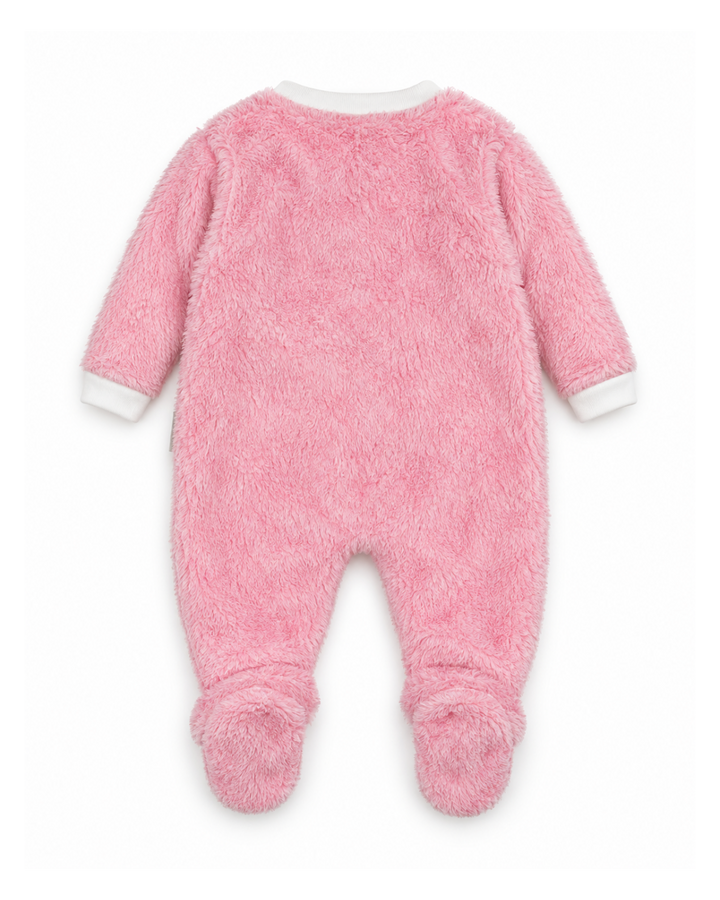 Infant Girl Winter Sleep Suit with Cap Crown and Cloud Pink at Zubaidas Online Pakistan