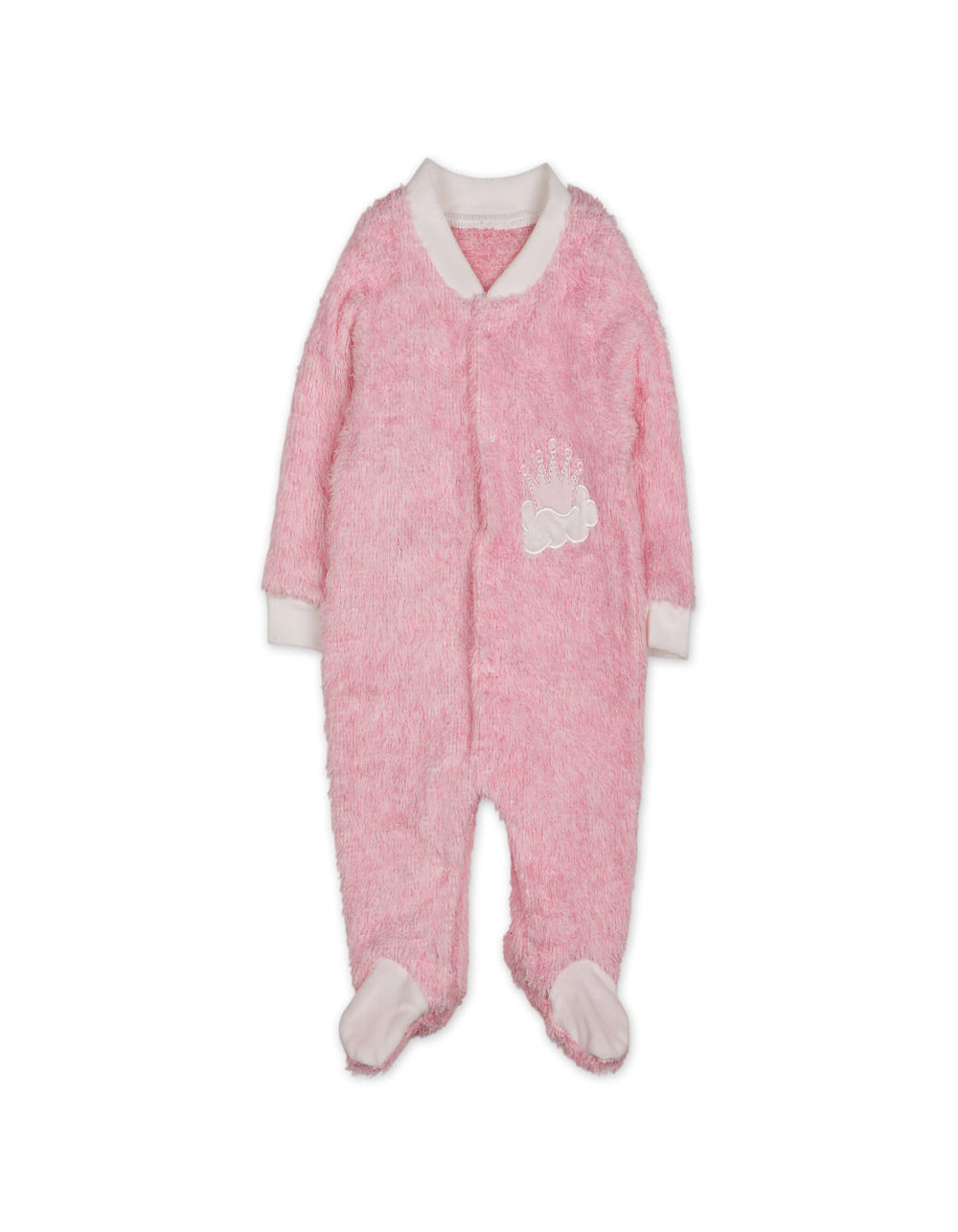Infant Girl Winter Sleep Suit with Cap Crown and Cloud Pink at Zubaidas Official Pakistan