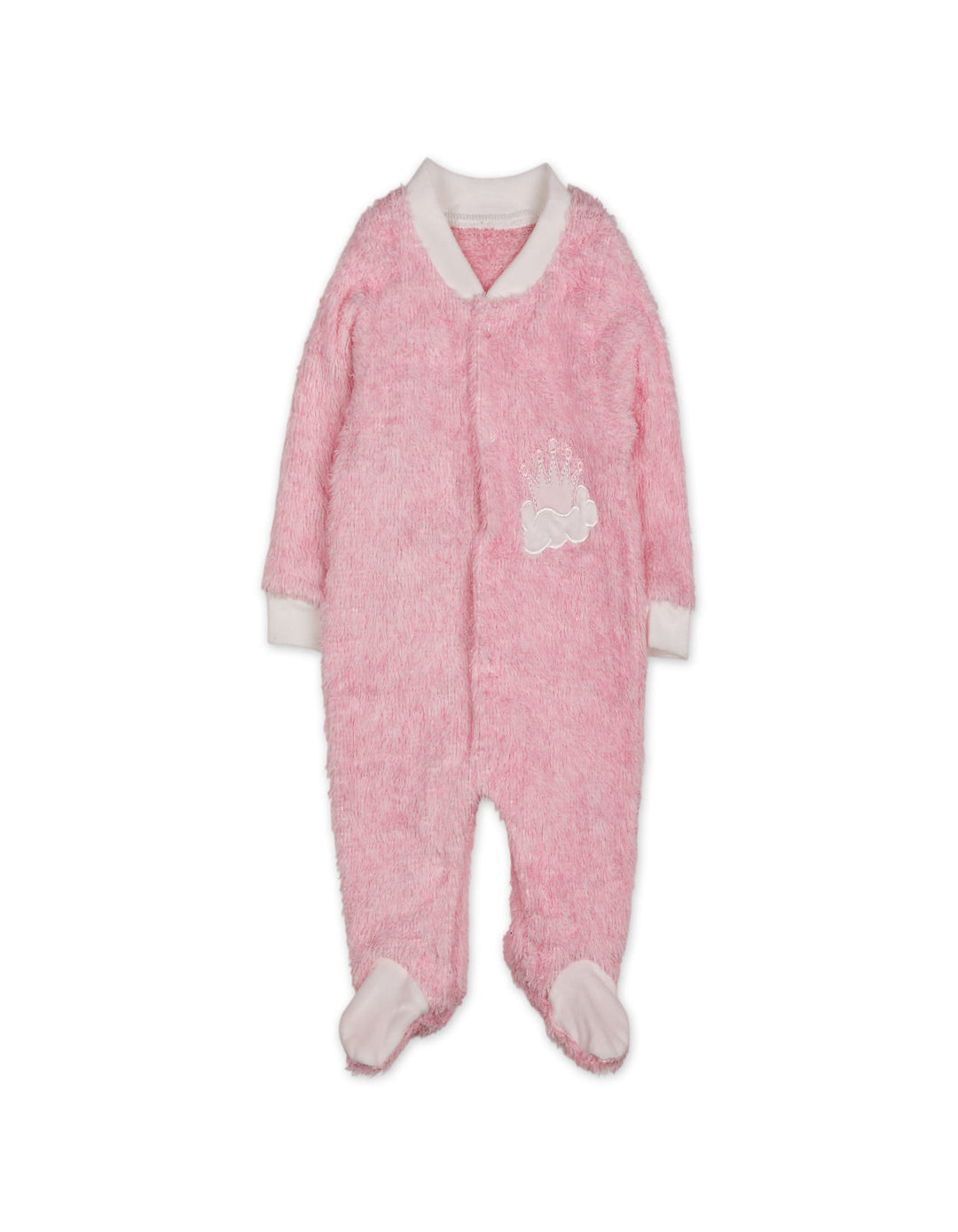 Infant Girl Winter Sleep Suit with Cap Crown and Cloud Pink at Zubaidas Official Pakistan