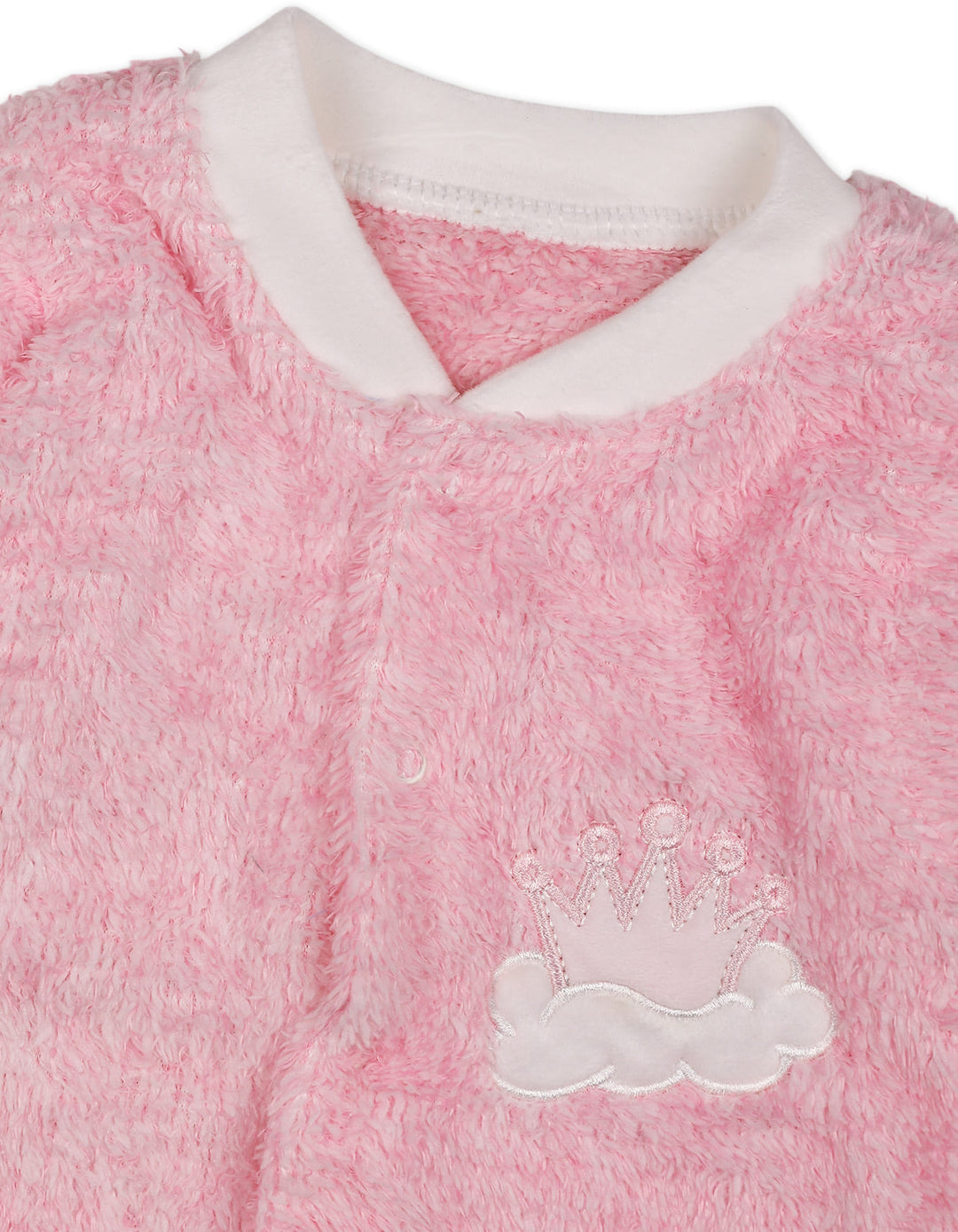 Infant Girl Winter Sleep Suit with Cap Crown and Cloud Pink at Zubaidas Online Pakistan