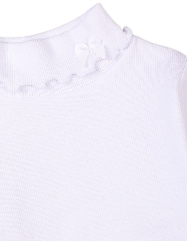Infant Girls and Girls High Neck with Bow Bambies White at Zubaidas Pakistan