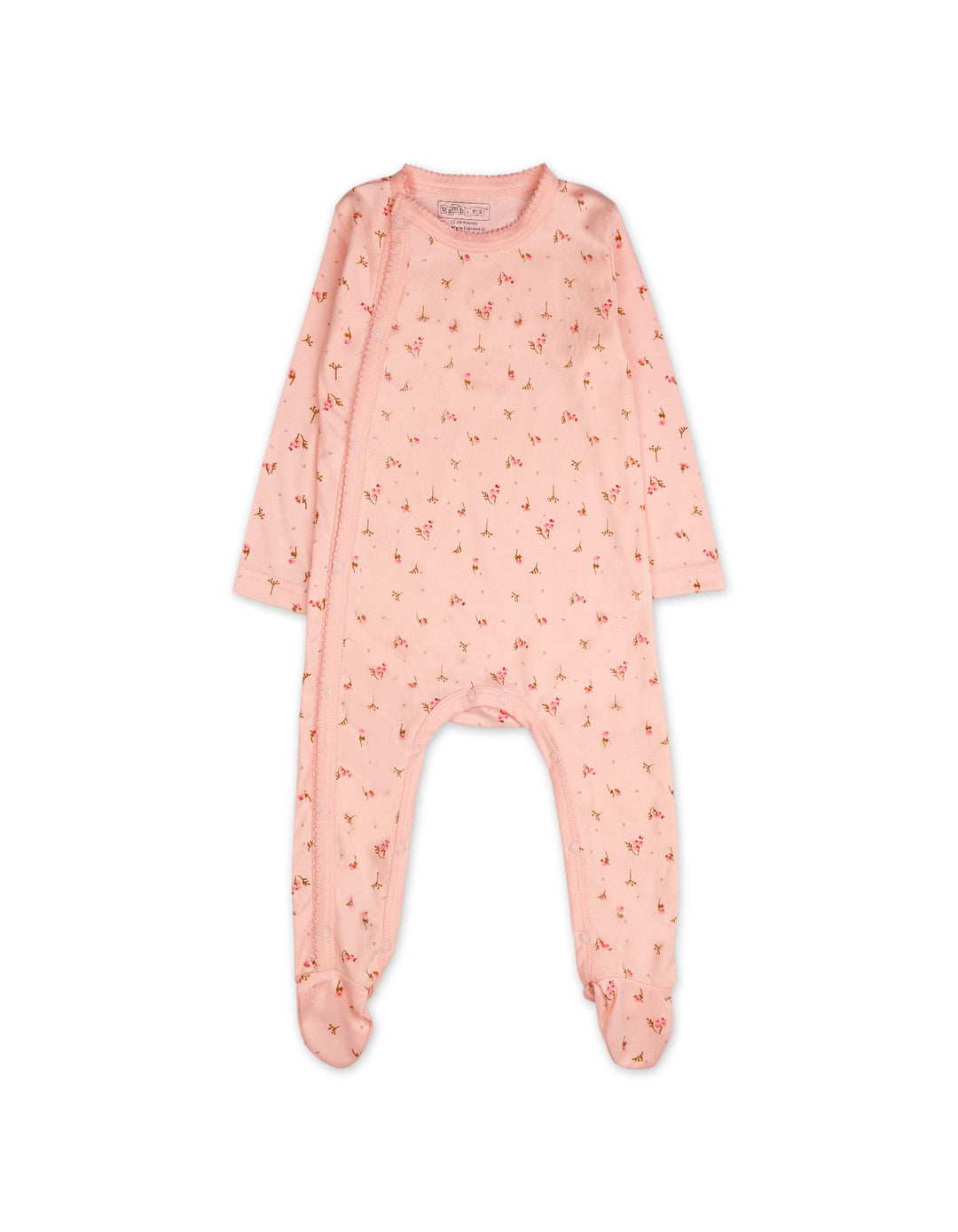 Infant Girls Footed Sleepsuit Bambies Floral Print Pink at Zubaidas