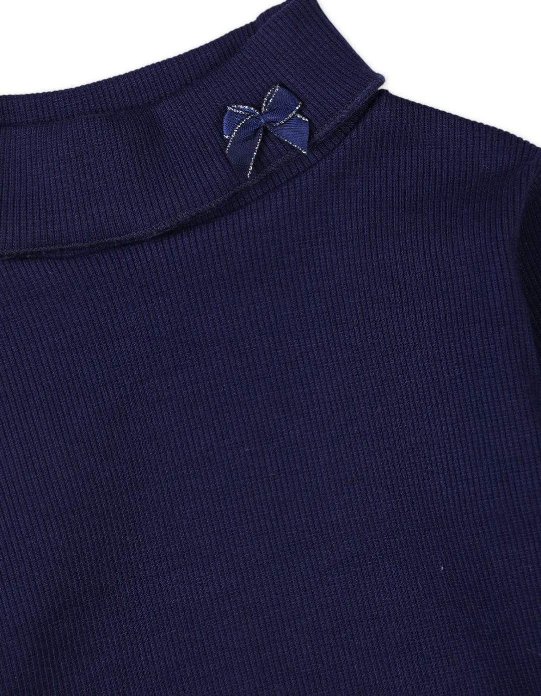Infant Girls High Neck Bambies Bow Navy Blue at Zubaidas Pakistan