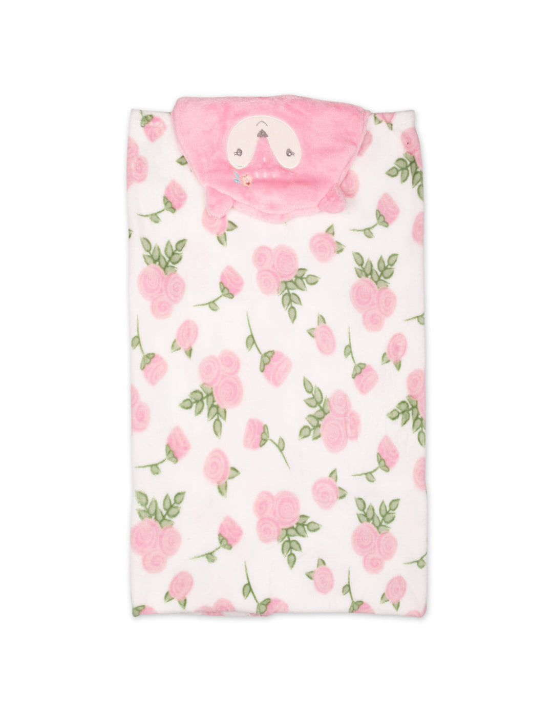 Infant Girls Hooded Wrapping Blanket Pink Roses at Zubaidas Official Pakistan