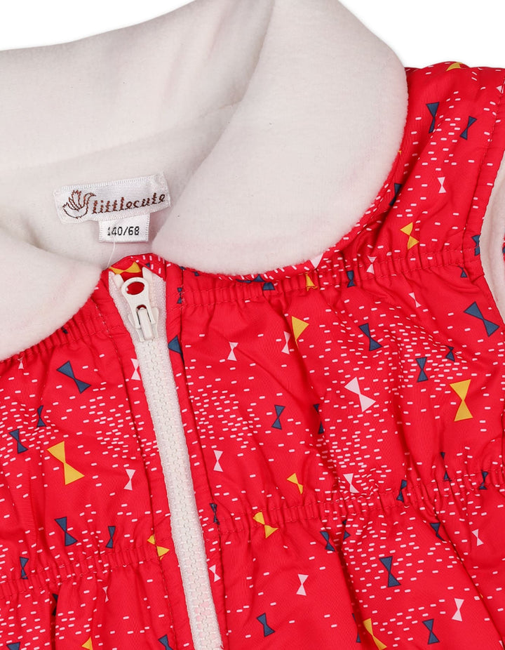 Infant Girls Padded Vests Bambies Red at Zubaidas Pakistan