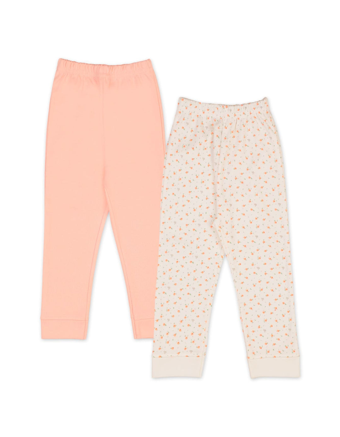 Infant Girls Pajama Pack of 2 Bambies Peach Floral Off White and Peach at Zubaidas