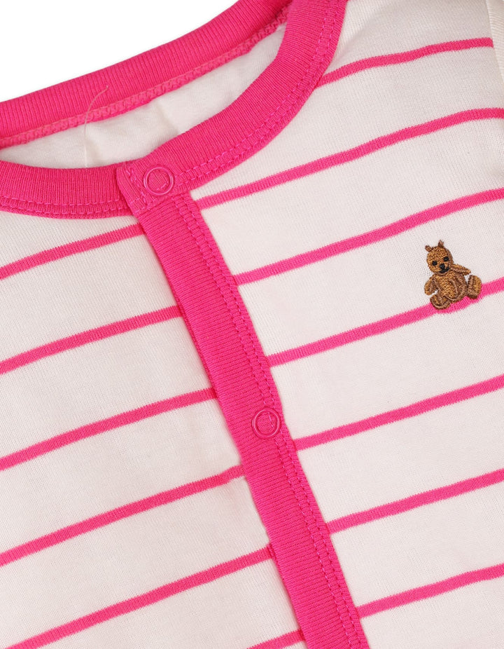 Infant Girls Rompers Bambies Pink Stripes at Zubaidas Pakistan