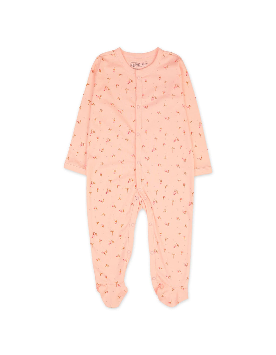 Infant Girls Sleepsuit Pack of 3 Bambies Peach Floral at Zubaidas Official Pakistan
