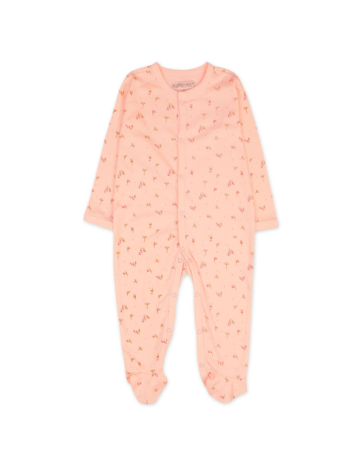 Infant Girls Sleepsuit Pack of 3 Bambies Peach Floral at Zubaidas Official Pakistan